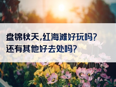 盘锦秋天，红海滩好玩吗？还有其他好去处吗？
