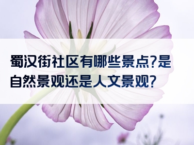蜀汉街社区有哪些景点？是自然景观还是人文景观？