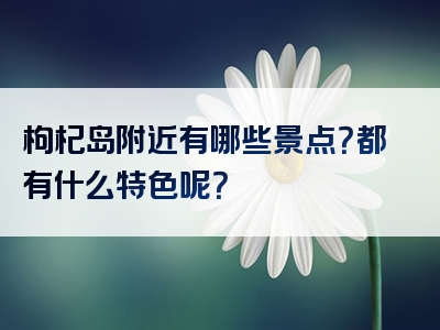 枸杞岛附近有哪些景点？都有什么特色呢？