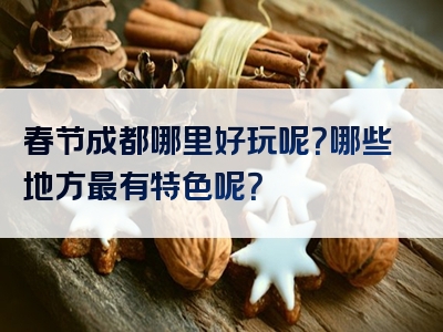 春节成都哪里好玩呢？哪些地方最有特色呢？