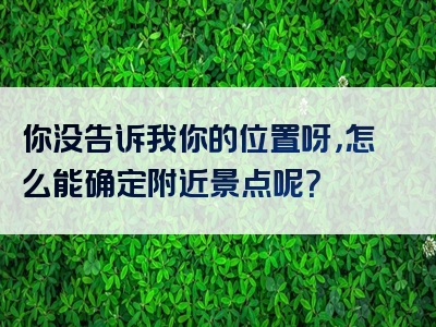 你没告诉我你的位置呀，怎么能确定附近景点呢？