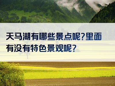 天马湖有哪些景点呢？里面有没有特色景观呢？