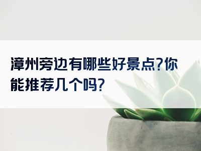 漳州旁边有哪些好景点？你能推荐几个吗？