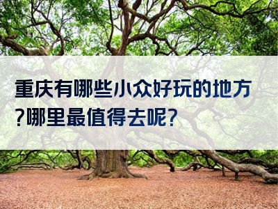 重庆有哪些小众好玩的地方？哪里最值得去呢？