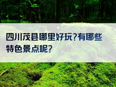 四川茂县哪里好玩？有哪些特色景点呢？