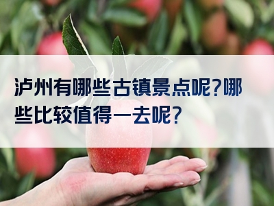 泸州有哪些古镇景点呢？哪些比较值得一去呢？