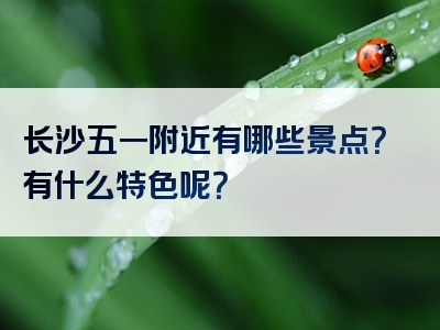 长沙五一附近有哪些景点？有什么特色呢？