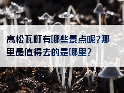 高松瓦町有哪些景点呢？那里最值得去的是哪里？