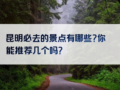 昆明必去的景点有哪些？你能推荐几个吗？