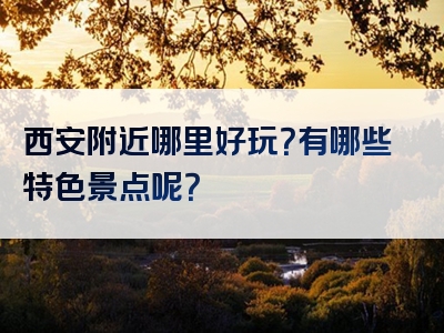 西安附近哪里好玩？有哪些特色景点呢？
