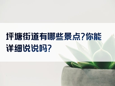 坪塘街道有哪些景点？你能详细说说吗？