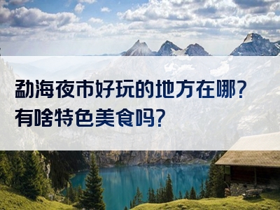 勐海夜市好玩的地方在哪？有啥特色美食吗？