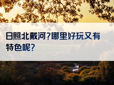 日照北戴河？哪里好玩又有特色呢？