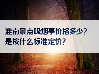 淮南景点吸烟亭价格多少？是按什么标准定价？