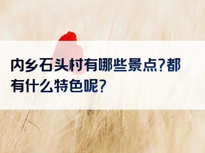 内乡石头村有哪些景点？都有什么特色呢？