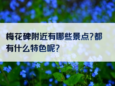 梅花碑附近有哪些景点？都有什么特色呢？