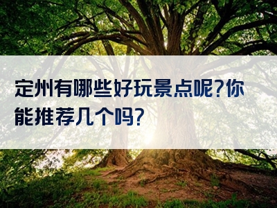 定州有哪些好玩景点呢？你能推荐几个吗？