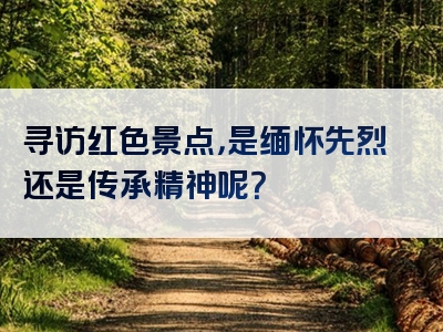 寻访红色景点，是缅怀先烈还是传承精神呢？
