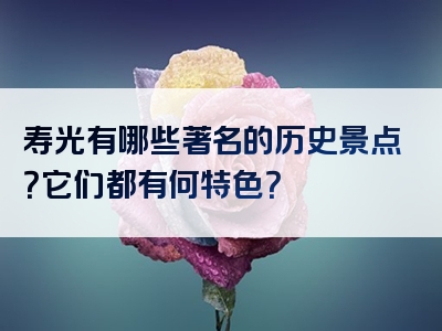 寿光有哪些著名的历史景点？它们都有何特色？