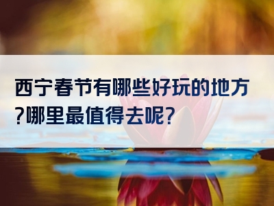 西宁春节有哪些好玩的地方？哪里最值得去呢？