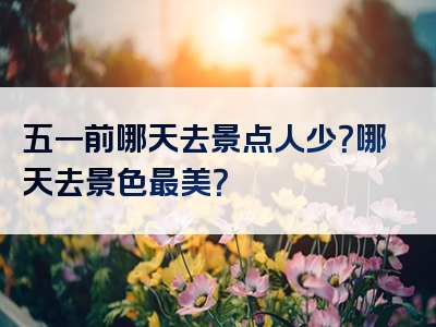 五一前哪天去景点人少？哪天去景色最美？