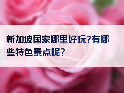新加坡国家哪里好玩？有哪些特色景点呢？