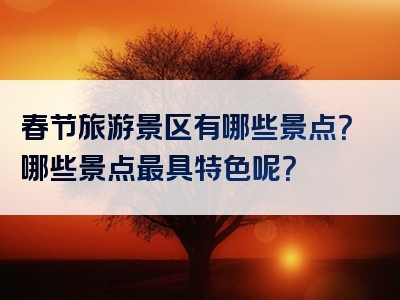 春节旅游景区有哪些景点？哪些景点最具特色呢？