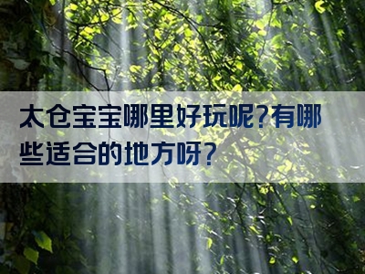 太仓宝宝哪里好玩呢？有哪些适合的地方呀？