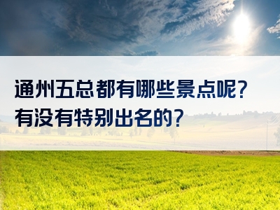 通州五总都有哪些景点呢？有没有特别出名的？