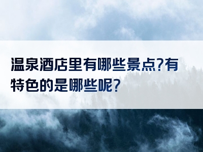 温泉酒店里有哪些景点？有特色的是哪些呢？