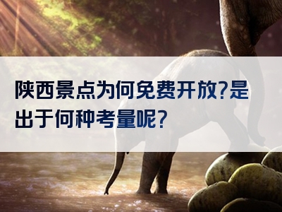 陕西景点为何免费开放？是出于何种考量呢？