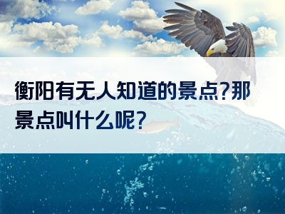 衡阳有无人知道的景点？那景点叫什么呢？