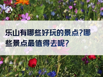乐山有哪些好玩的景点？哪些景点最值得去呢？