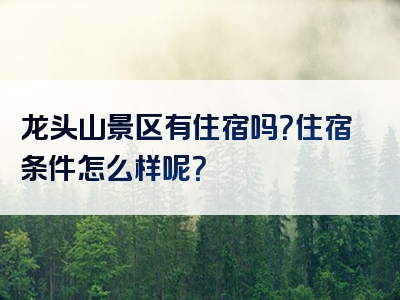 龙头山景区有住宿吗？住宿条件怎么样呢？