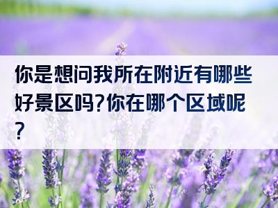 你是想问我所在附近有哪些好景区吗？你在哪个区域呢？
