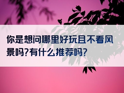 你是想问哪里好玩且不看风景吗？有什么推荐吗？
