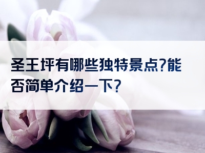 圣王坪有哪些独特景点？能否简单介绍一下？