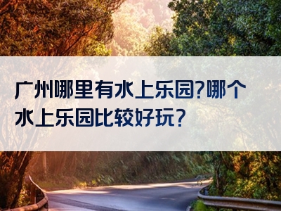 广州哪里有水上乐园？哪个水上乐园比较好玩？