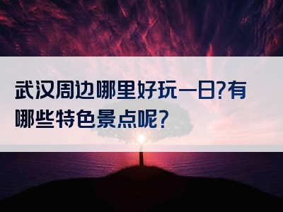 武汉周边哪里好玩一日？有哪些特色景点呢？