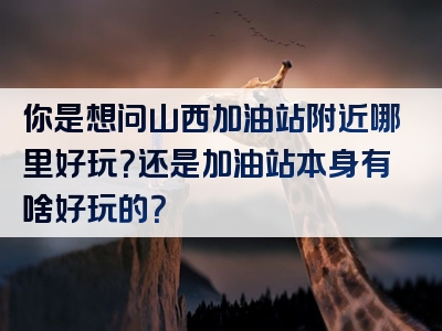 你是想问山西加油站附近哪里好玩？还是加油站本身有啥好玩的？