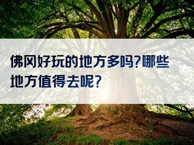 佛冈好玩的地方多吗？哪些地方值得去呢？