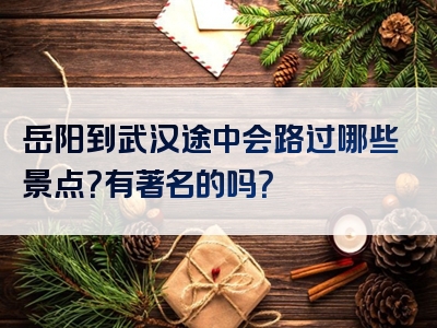 岳阳到武汉途中会路过哪些景点？有著名的吗？