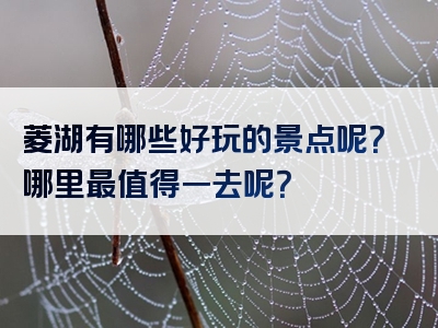 菱湖有哪些好玩的景点呢？哪里最值得一去呢？