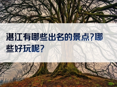湛江有哪些出名的景点？哪些好玩呢？