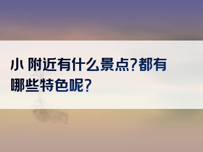 小岞附近有什么景点？都有哪些特色呢？