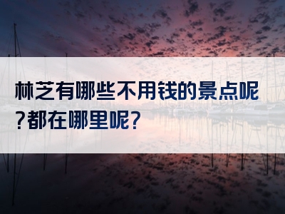 林芝有哪些不用钱的景点呢？都在哪里呢？
