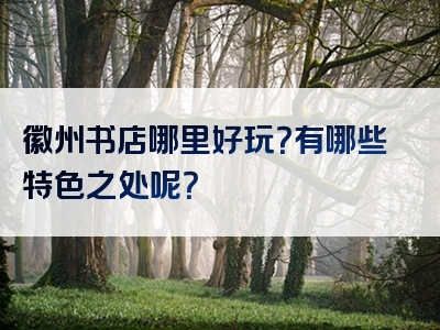徽州书店哪里好玩？有哪些特色之处呢？