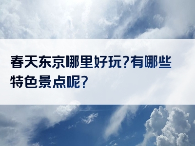 春天东京哪里好玩？有哪些特色景点呢？