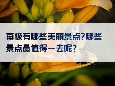 南极有哪些美丽景点？哪些景点最值得一去呢？