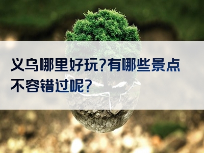 义乌哪里好玩？有哪些景点不容错过呢？